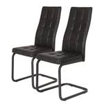 Chaises cantilever Emba (lot de 2) Microfibre / Métal - Noir - Noir vintage