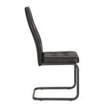 Chaises cantilever Emba (lot de 2) Microfibre / Métal - Noir - Noir vintage