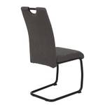 Chaise cantilever La Paz III Tissu / Métal - Noir - Anthracite - Lot de 2