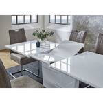 Table Splott (extensible) - Blanc brillant / chromé