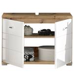 Wastafelonderkast Wyntoon Hoogglans wit/eikenhouten look - Breedte: 80 cm