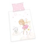 Renforcé beddengoed Little Fairy katoen - wit/roze
