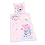 Parure de lit en renforcé Peppa Pig Étoffe de coton - Rose / Bleu clair