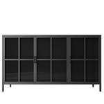 Sideboard Cusick Glas / Metall - Schwarz