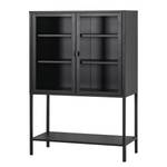 Highboard Cowee II Glas / Metall - Schwarz