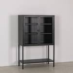 Highboard Cowee II Glas / Metall - Schwarz