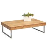 Salontafel Oakmont massief wild eikenhout/metaal - wild eikenhout/zilverkleurig - Breedte: 120 cm