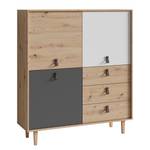 Highboard Bowood Weiß / Eiche Artisan Dekor