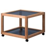 Salontafel Fulbeck I glas/massief walnotenhout - grijs/walnotenhout - Breedte: 60 cm