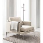 Fauteuil Bellaire textielmix - Licht beige - Zilver