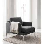 Fauteuil Bellaire Tissu mélangé - Noir - Argenté