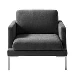 Fauteuil Bellaire Tissu mélangé - Noir - Argenté