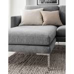 Ecksofa Bellaire Mischgewebe - Grau - Longchair davorstehend links - Silber