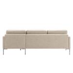 Ecksofa Bellaire Mischgewebe - Hellbeige - Longchair davorstehend rechts - Silber