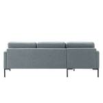 Ecksofa Bellaire Mischgewebe - Pastellblau - Longchair davorstehend links - Schwarz