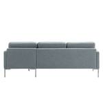 Ecksofa Bellaire Mischgewebe - Pastellblau - Longchair davorstehend rechts - Silber