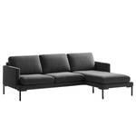 Ecksofa Bellaire Mischgewebe - Schwarz - Longchair davorstehend rechts - Schwarz