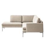 Ecksofa Bellaire Mischgewebe - Hellbeige - Ottomane davorstehend links - Silber