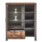 Highboard Blackpool II Incl. verlichting - oud houten look/grijs