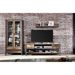 Vetrina e credenza Blackpool Illuminazione incl. - Effetto legno anticato / Grigio