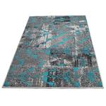 Laagpolig vloerkleed Laura kunstvezels - Grijs/turquoise - 160 x 230 cm