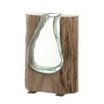Houten vaas Casolare glas/hout - Hoogte: 21 cm