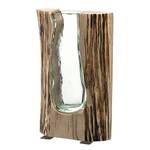 Houten vaas Casolare glas/hout - Hoogte: 26 cm