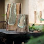 Holzvase Casolare Glas / Holz - Höhe: 36 cm