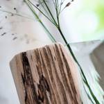 Vase en bois Casolare Verre / Bois - Hauteur : 36 cm