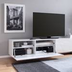 Meuble TV Perris Blanc brillant / Chrome