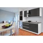 Küchenzeile Melano I (8-teilig) Hochglanz Grau / Weiß - Ohne Elektrogeräte