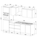 Keukenblok Melano I (8-delig) zonder elektrische apparaten - Hoogglans grijs/wit - Zonder elektrische apparatuur