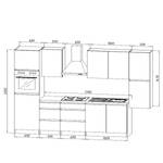 Küchenzeile Melano III (9-teilig) Hochglanz Grau / Weiß - Ohne Elektrogeräte