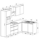 Cuisine équipée Bergun I (11 éléments) Sans appareils électroménagers - Gris brillant - Sans électroménager