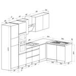 Küchenzeile Bergun II (12-teilig) Hochglanz Grau - Ohne Elektrogeräte