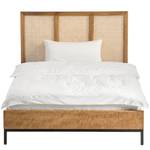 Bedframe Vina massief mangohout/rotan - mangohout/zwart - 140 x 200cm