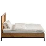 Bedframe Vina massief mangohout/rotan - mangohout/zwart - 140 x 200cm