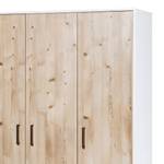Drehtürenschrank Timber Pinie Weiß - Holzwerkstoff - 124 x 194 x 53 cm