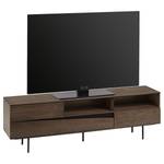 Tv-meubel Kluuvi fineer van echt hout - walnotenhout/zwart