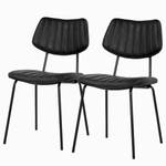 Chaises Shelby (lot de 2) Imitation cuir / Fer - Noir