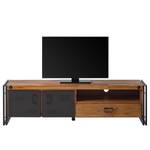 Tv-meubel MANCHESTER 1 vak rechts massief acaciahout/metaal - acaciahout/antracietkleurig