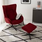 Relaxfauteuil Salla fluweel - incl. hocker - Velours Lore: Bordeaux