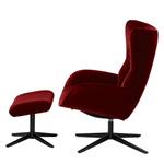 Relaxfauteuil Salla fluweel - incl. hocker - Velours Lore: Bordeaux