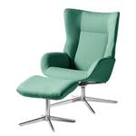 Fauteuil relax Salla Étoffe de coton - avec repose-pieds - Coton Runa: Turquoise