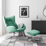 Relaxfauteuil Salla katoen - incl. hocker - Katoen Runa: Turquoise