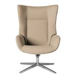 Fauteuil relax Salla Étoffe de coton - avec repose-pieds - Coton Runa: Beige