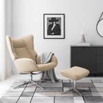 Relaxfauteuil Salla katoen - incl. hocker - Katoen Runa: Beige