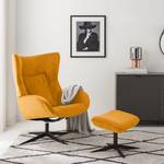 Relaxfauteuil Salla fluweel - incl. hocker - Velours Lore: Saffraan