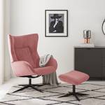 Relaxfauteuil Salla fluweel - incl. hocker - Velours Lore: Mauve