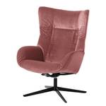 Relaxfauteuil Salla fluweel - incl. hocker - Velours Lore: Mauve